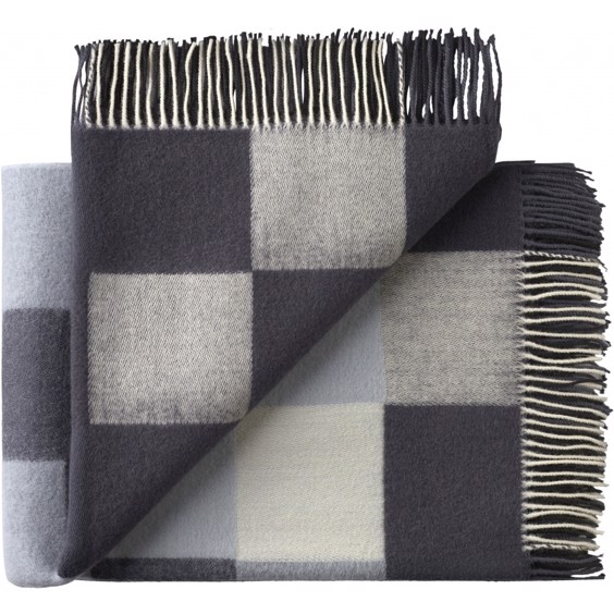 Silkeborg Uldspinderi plaid - Plain Beat Dark Grey Notes