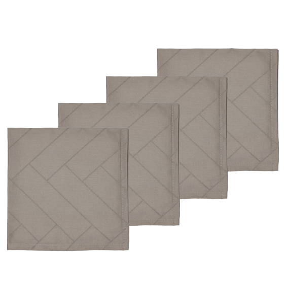 Södahl Damask Mundserviet - Tiles Taupe - 4 stk./pk