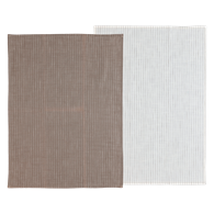 Södahl Viskestykke - Line Taupe/white - 2-pak