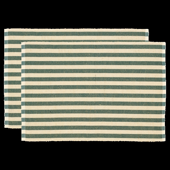 Södahl dækkeserviet - Statement Stripe Green - 2-pak