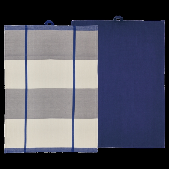 Södahl Viskestykke - Blocks Royal Blue - 2-pak
