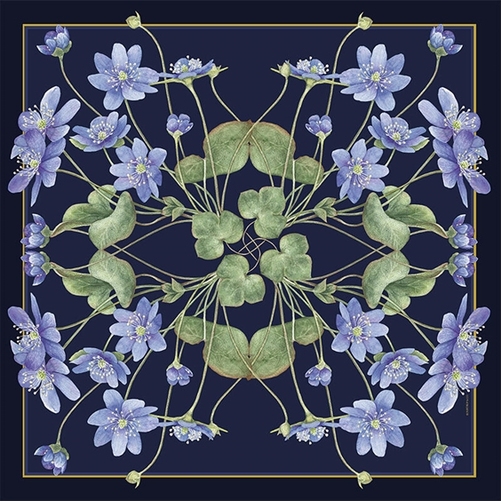 Koustrup & Co. - Silketørkæde 50 cm Blå Anemone