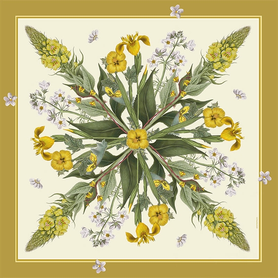 Koustrup & Co. - Silketørkæde 90 cm Flora Danica Yellow