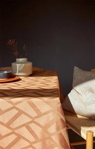 Compliments Damask dug - Ice 140 x 180 cm Rust