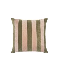 Cozy Living Copenhagen Pude - Carla Striped Velvet 45 x 45 cm Vintage Rose