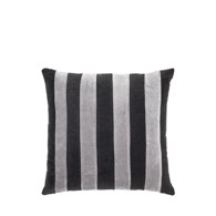 Cozy Living Copenhagen Pude - Carla Striped Velvet 45 x 45 cm Noir/granit