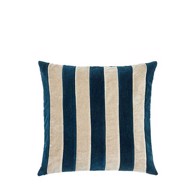 Cozy Living Copenhagen Pude - Carla Striped Velvet 45 x 45 cm Dark Navy