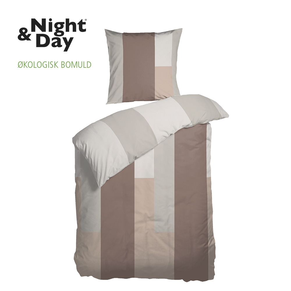 udstilling afgår Med vilje Night & Day bomulds sengetøj, dessin Futura Cognac 140x220