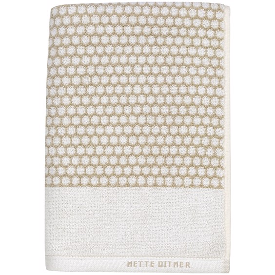 Mette Ditmer Gæstehåndklæde - Grid 38 x 60 cm Sand/Off White - 2-pak