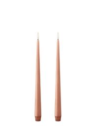 Ester & Erik - LED Stagelys 2 stk. - 30 cm - Rosy Caramel