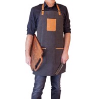 Stuff canvas forklæde - Black/tan