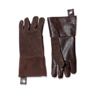 Stuff læder/canvas handsker - Dark brown - 2 stk.
