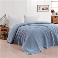 bySkagen Sengetæppe - Waffle 140 x 220 cm Stonewashed Blå