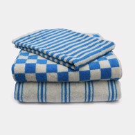 Homehagen Håndklæde Serie - Strib/tern Aqua Blue