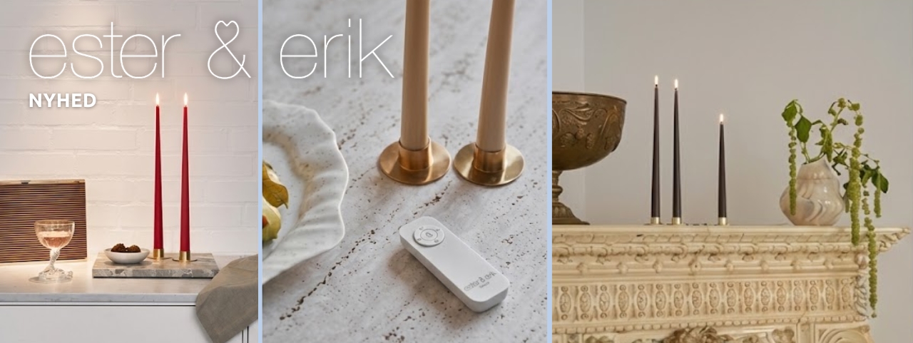 Nu kan du købe ester og erik lys og stager hos Bolig-form
