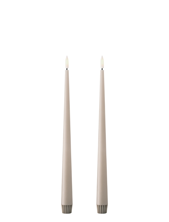 Ester & Erik - LED Stagelys 2 stk. - 30 cm - Linen Grey