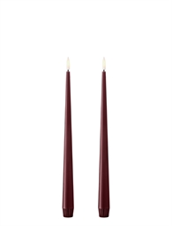 Ester & Erik - LED Stagelys 2 stk. - 30 cm - Deep Wine
