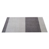 Tica Copenhagen Smudsmåtte - Stripes Horizontal 67 x 120 cm Steel grey/light grey