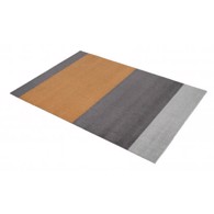 Tica Copenhagen Smudsmåtte - Stripes Horizontal 90 x 130 cm Grey/steelgrey/dijon