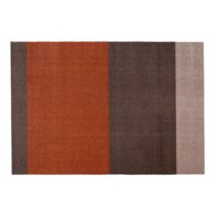 Tica Copenhagen Smudsmåtte - Stripes Horizontal 90 x 130 cm Sand/brown/terracotta